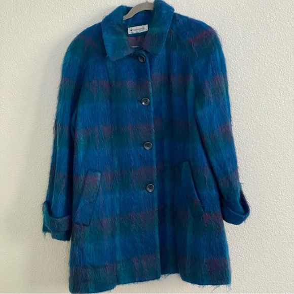 Appleseed's Jackets & Coats Vintage Appleseeds Blue Mohair Plaid